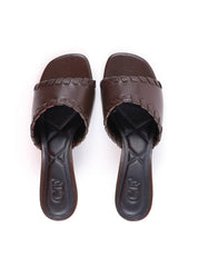 Tamanco Anabela com Desponto Whipstitch - Cacau SDI-12126 - CA