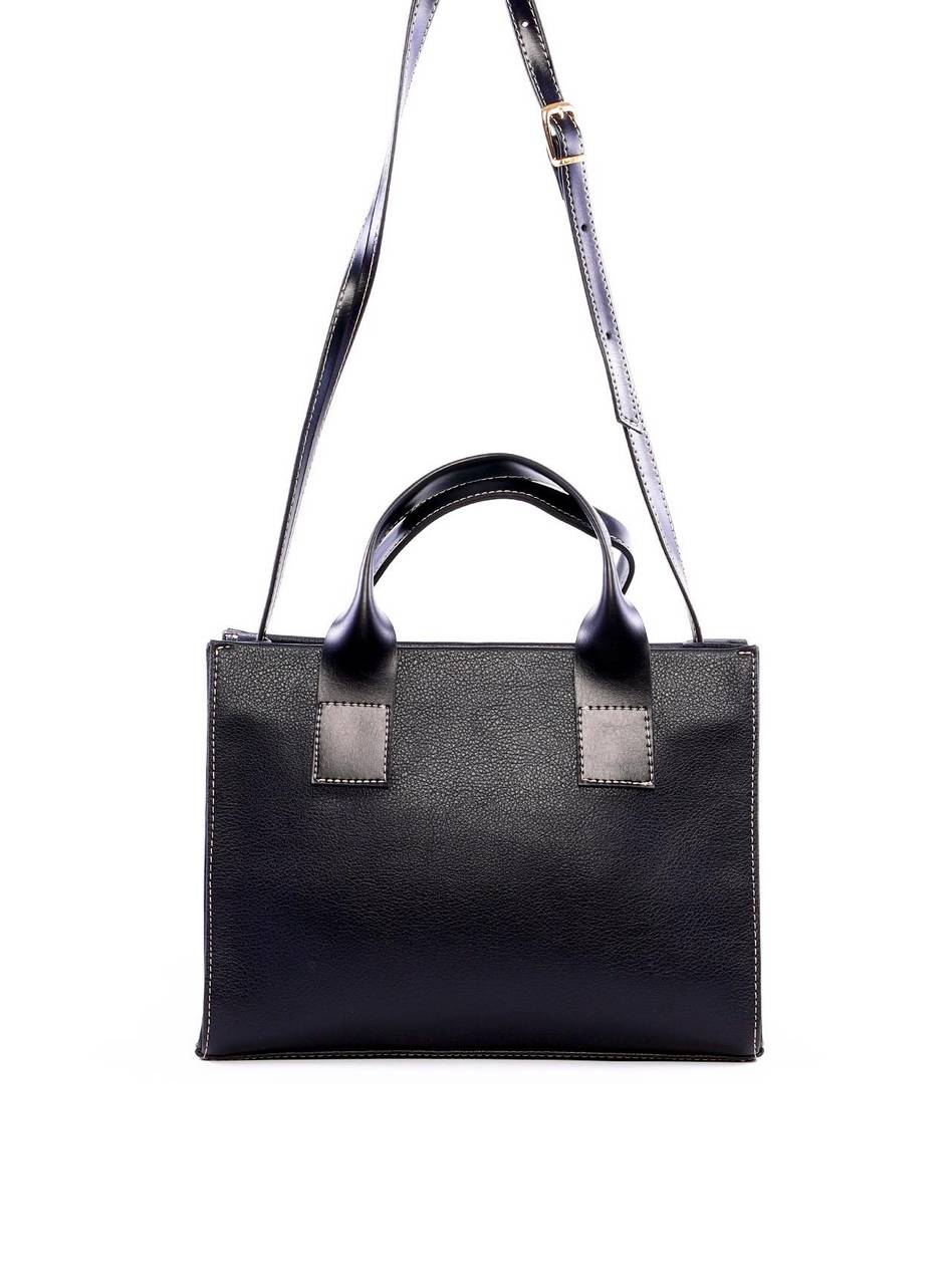 Bolsa Tote Quadrada Detalhe de Costuras - Preta BSI-6260 - PR