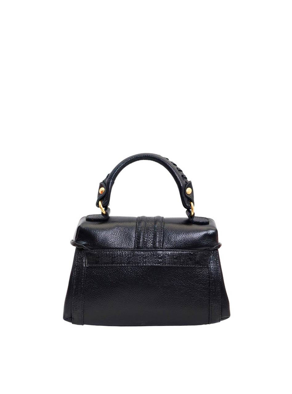 Bolsa Feminina Satchel Pequena Couro Preta BSI-5710 - PR