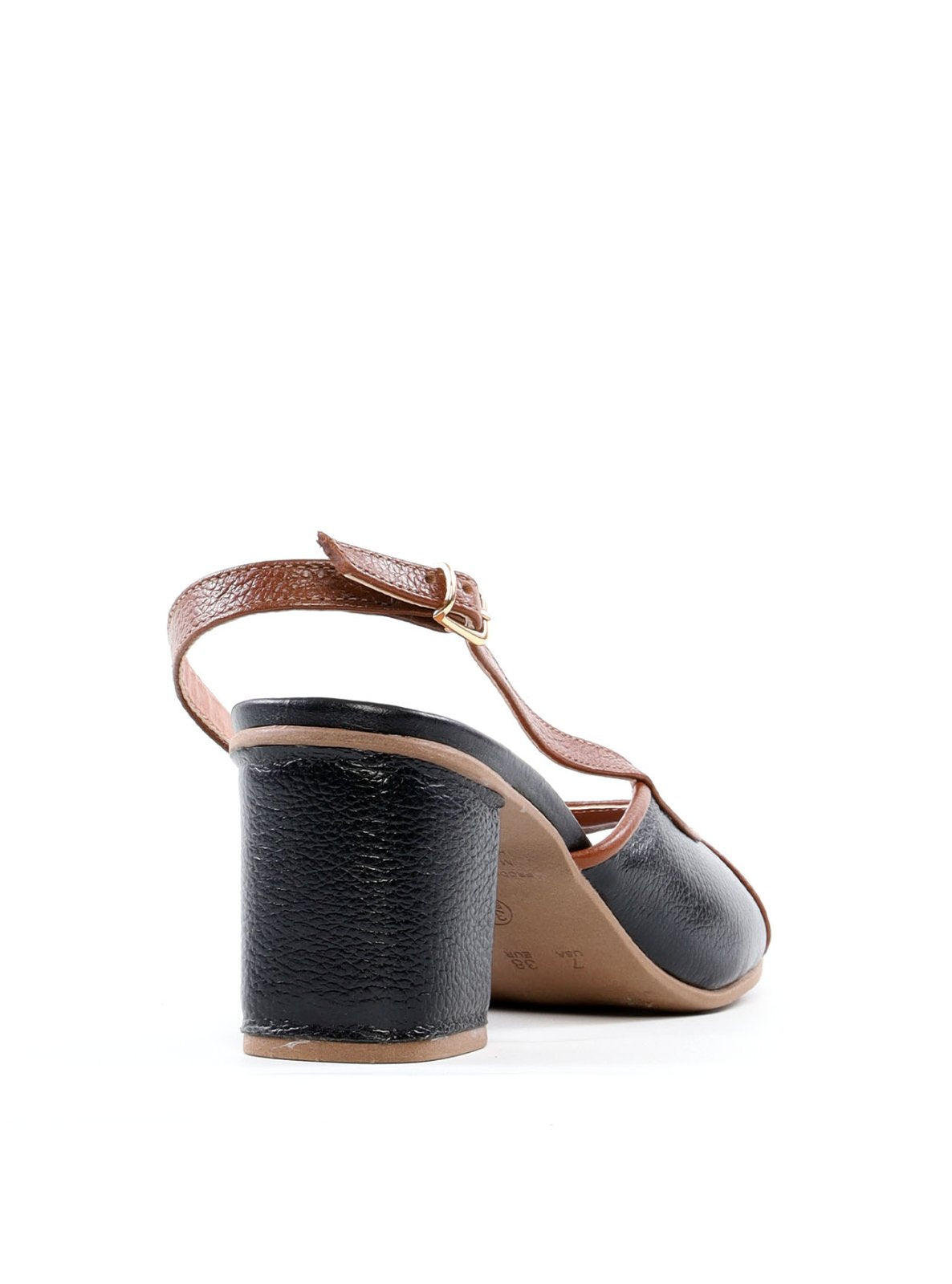 Sandália Slingback Salto Bloco - Preta SDI-12168 - PR