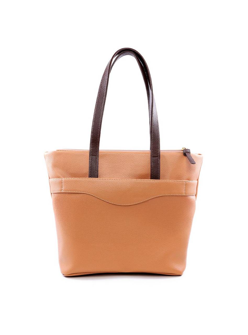Bolsa Shopper Tiracolo com Detalhes em Costura - Nude BSI-6081 - NU