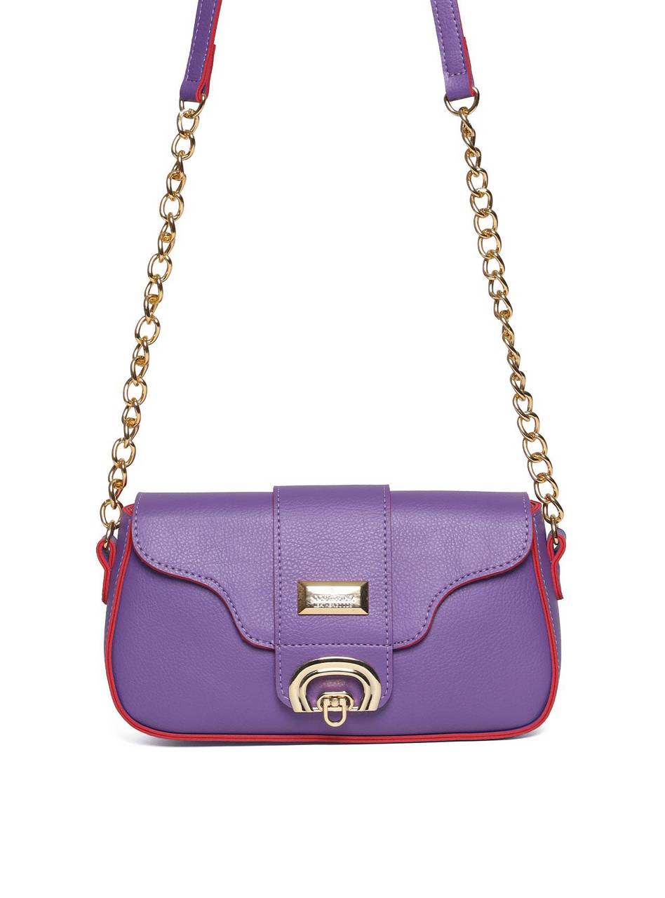 Bolsa Saddle com Alça Transversal em Corrente - Roxo BSI-5584 - RO
