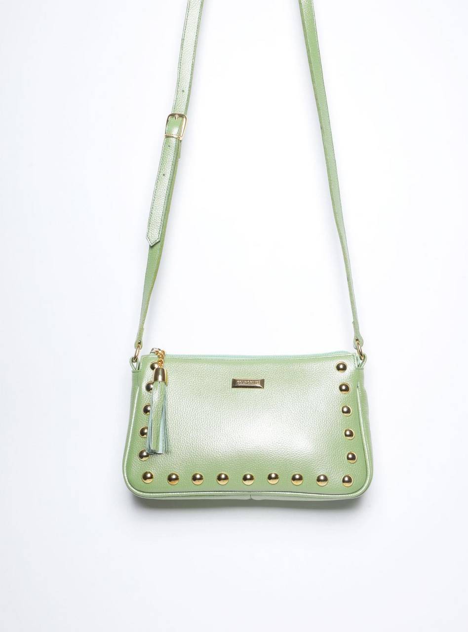 Bolsa Clutch Couro Pequena Transversal Verde BSI-5873 - VD