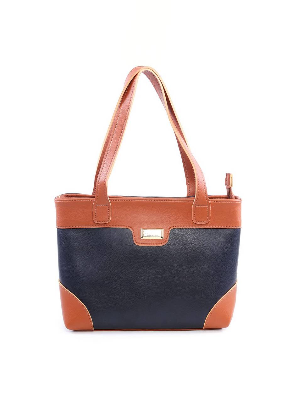 Bolsa Tote Costuras Laterais Bicolor - Preta BSI-6102 - PR