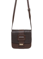 Bolsa Satchel Transversal com Fivela Decorativa - Cacau BSI-5714 - CA