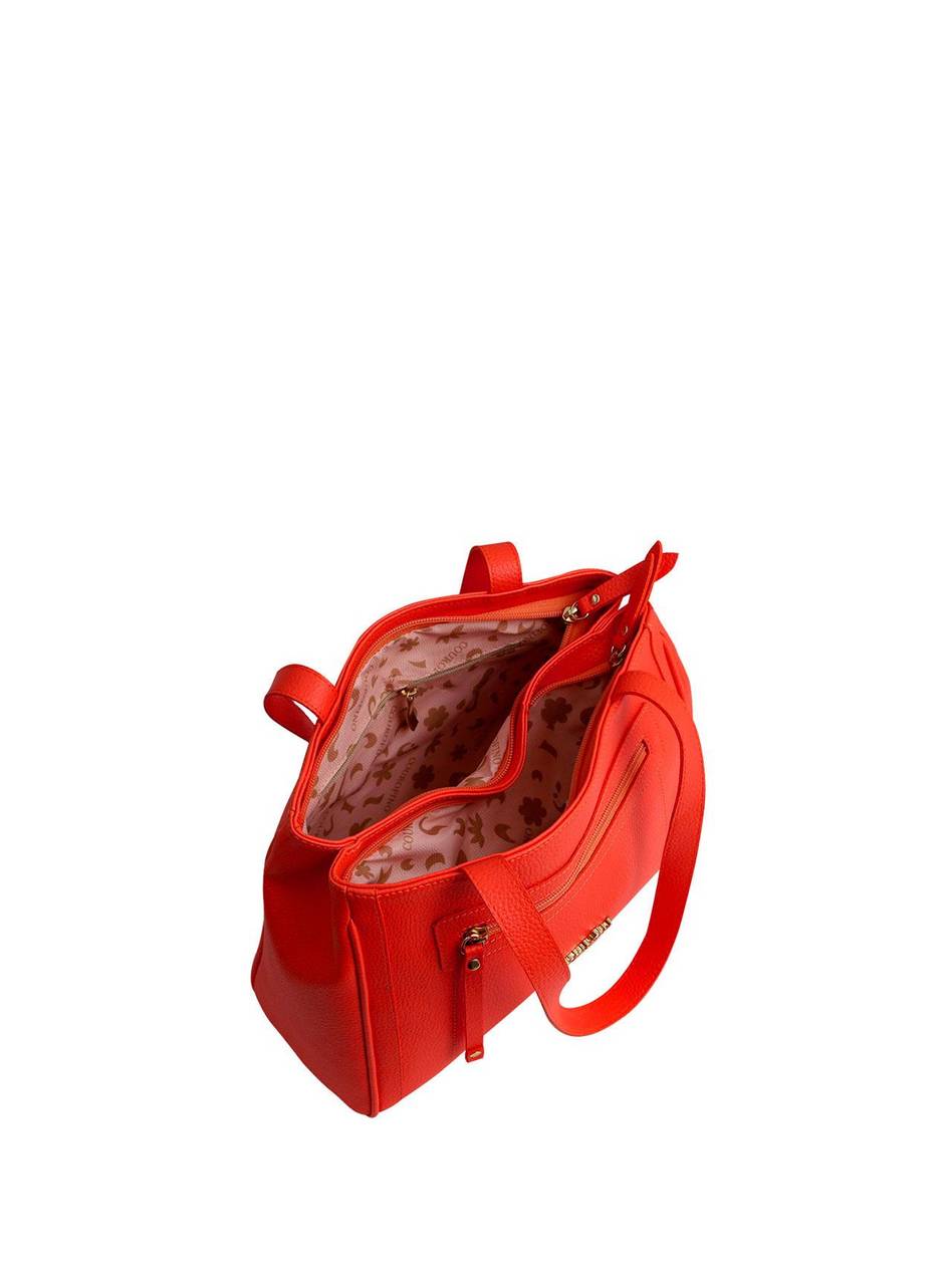 Bolsa Tote Média Tiracolo Bolso Frontal Vermelha BSI-5342 - VE