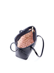 Bolsa Baguette de Mão Alongada com Recortes - Preta BSI-6122 - PR