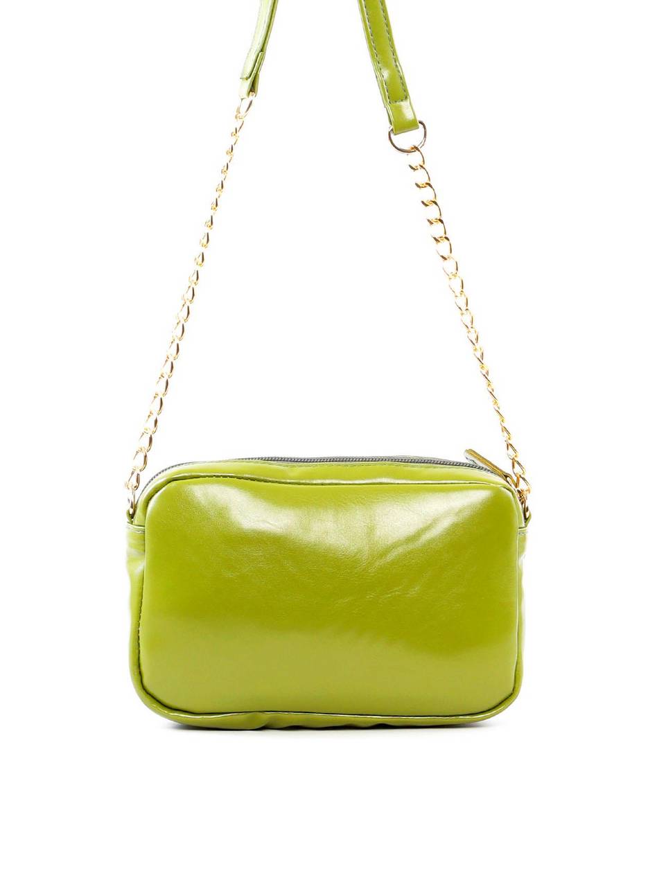 Bolsa Tote Pequena com Alça de Corrente - Verde BSI-6328 - VD
