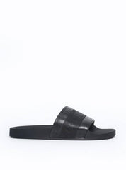 Sandália Masculina Chinelão Couro Rosto Largo Preta SDI-11272 - PR