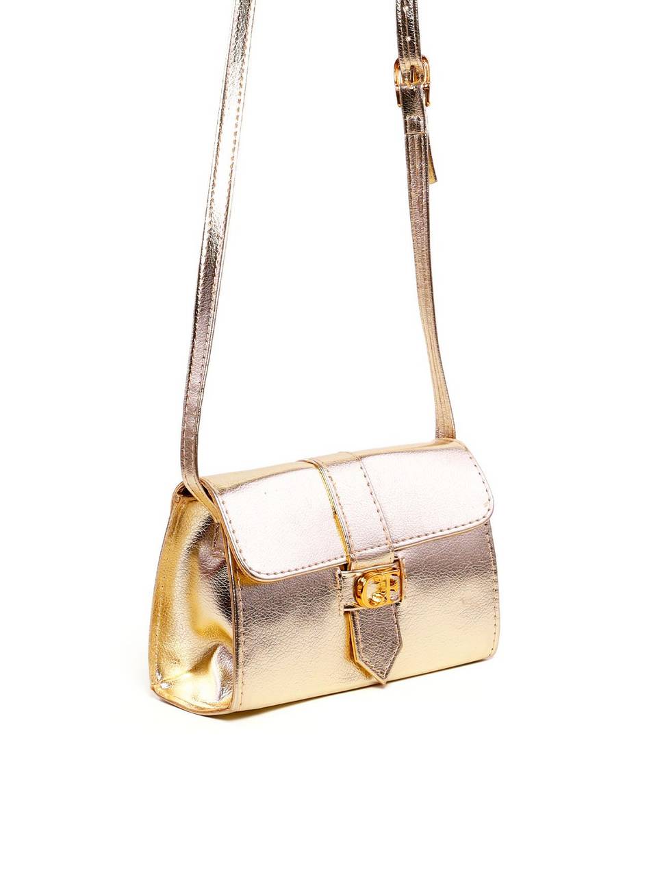 Bolsa Satchel Transversal Retangular - Ouro BSI-6074 - AU
