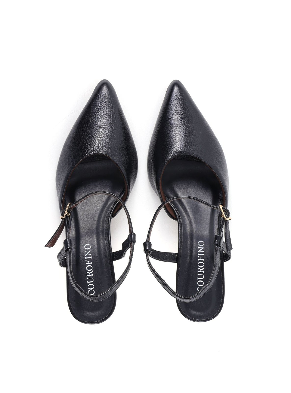Scarpin Slingback com Salto Orgânico Metalizado SDI-12250 - PR