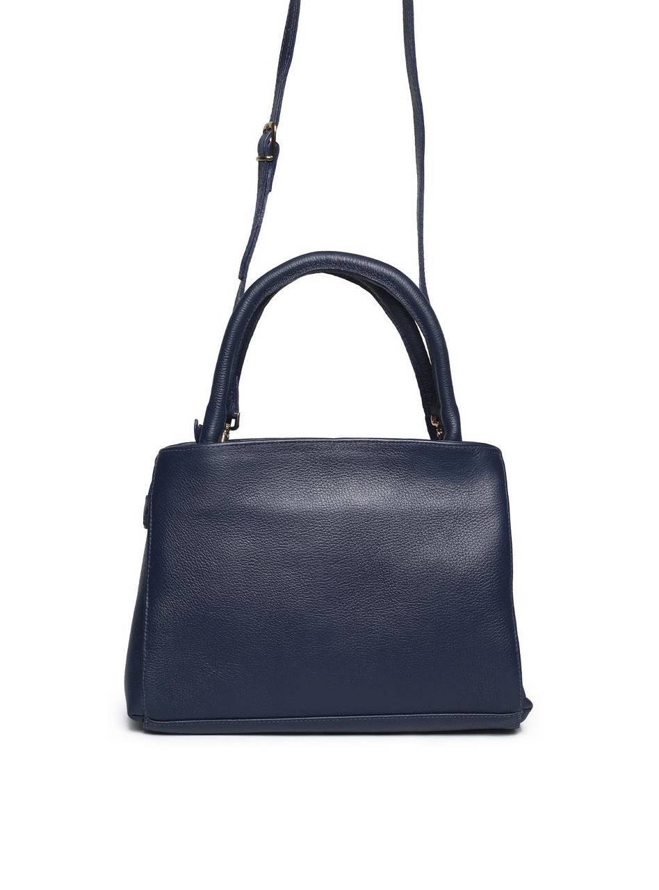 Bolsa Tote Tiracolo Três Divisórias Couro Azul BSI-4355 - AZ