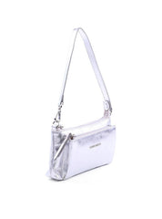 Bolsa Baguette com Bolso Grande Frontal - Prata BSI-6130 - PT