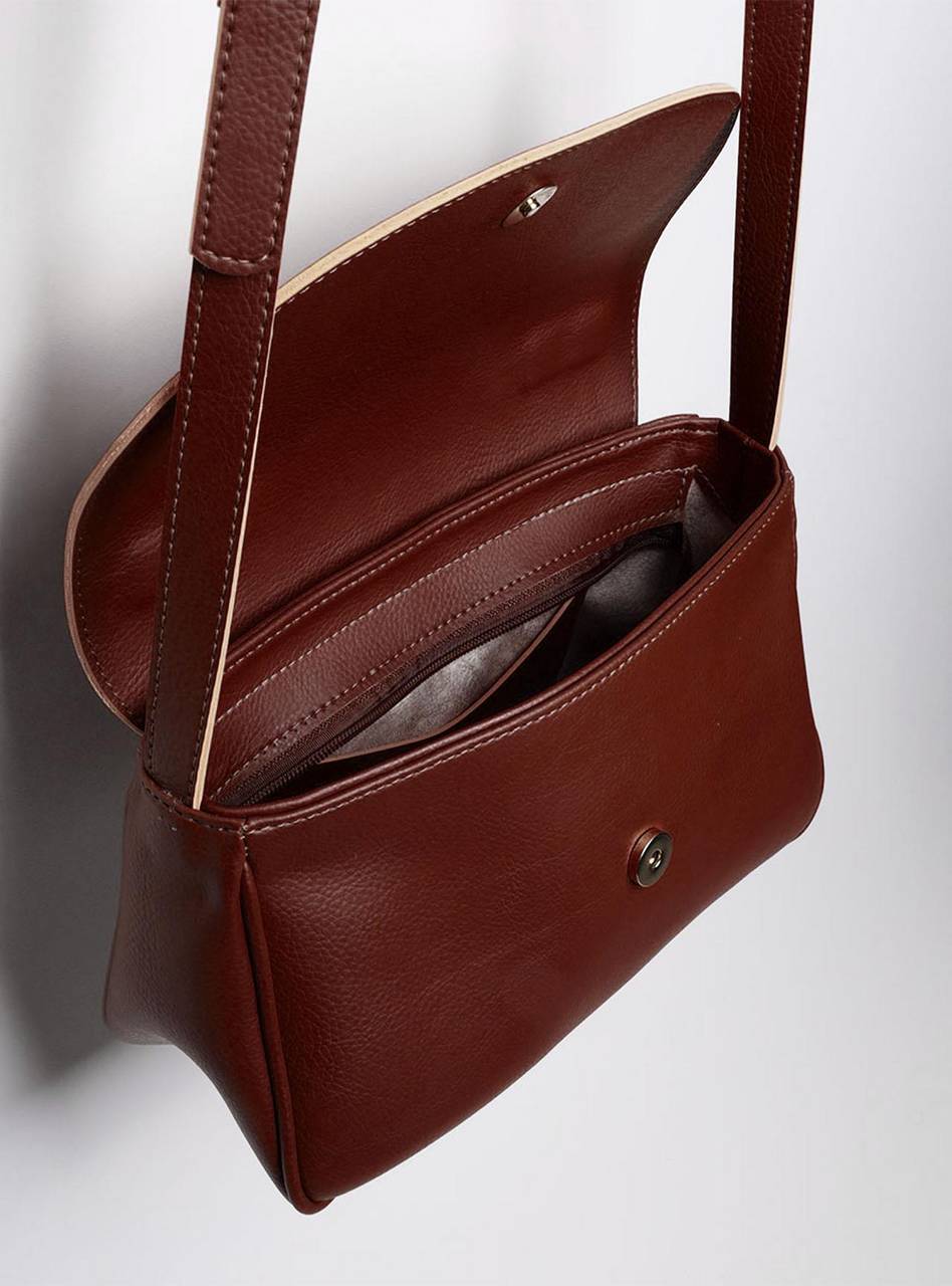 Bolsa Feminina Transversal com Tampa e Alça de Mão - Cacau BSI-5832 - CA