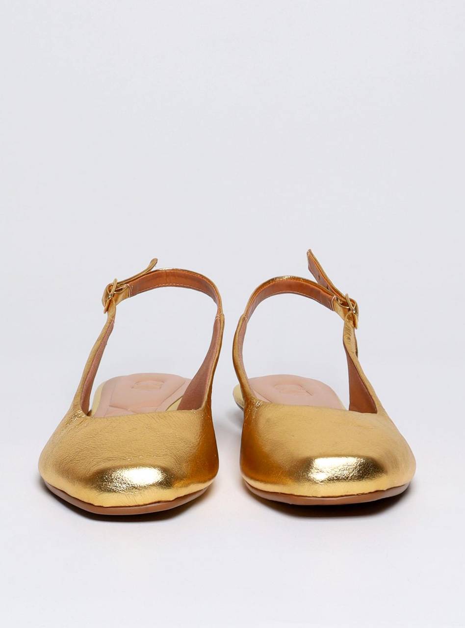 Sapatilha Slingback Bico Redondo - Ouro SDI-11687 - AU