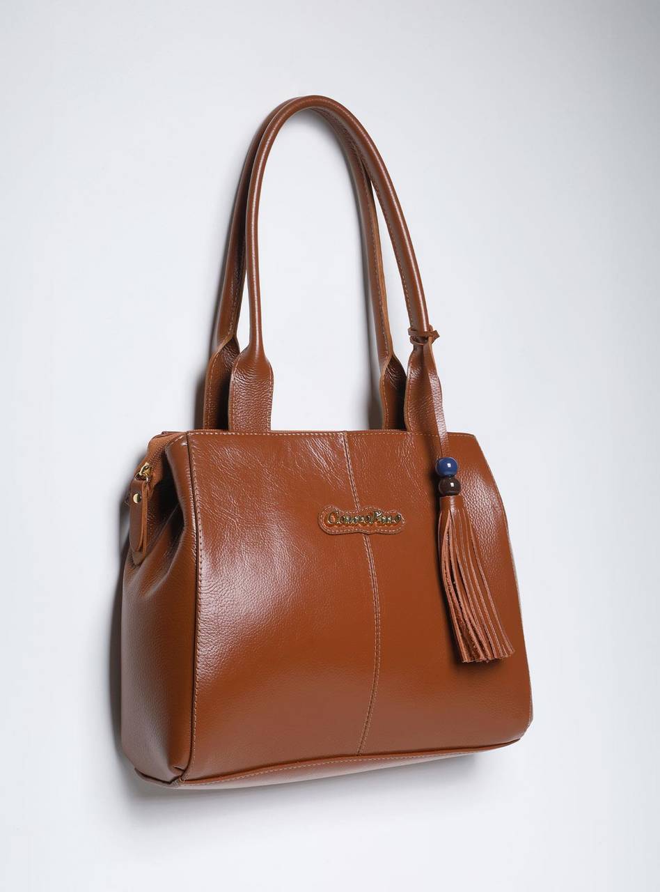 Bolsa Feminina Tote Chaveiro Couro Media Castor BSI-5673 - CS