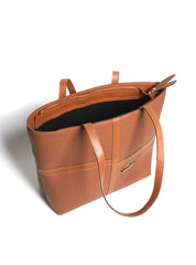 Bolsa Shopper Tiracolo Detalhes Tiras Zíper Puxador Castor BSI-5889 - CS