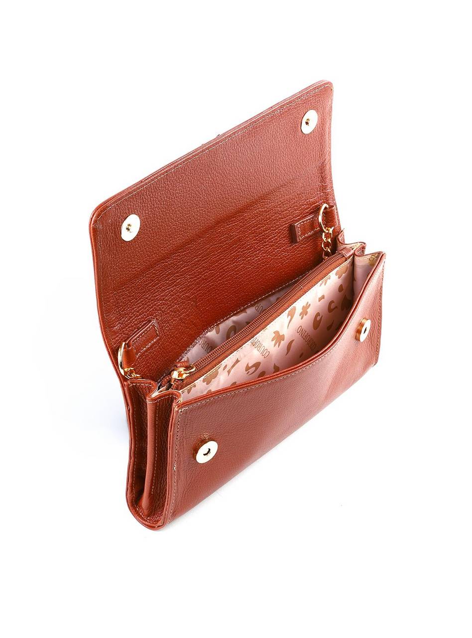 Bolsa Clutch Retangular Enfeite Flor Alça Corrente - Castor BSI-6372 - CS