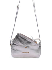 Bolsa Clutch Transversal com Bolso Removível - Prata BSI-6417 - PT