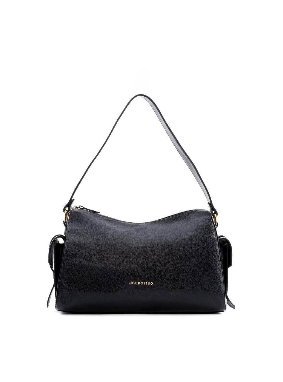 Bolsa Hobo com Bolsos Laterais - Preta BSI-6452 - PR