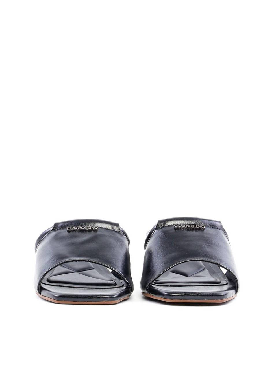 Sandália com Salto Bloco e Tira Larga - Preta SDI-11915 - PR