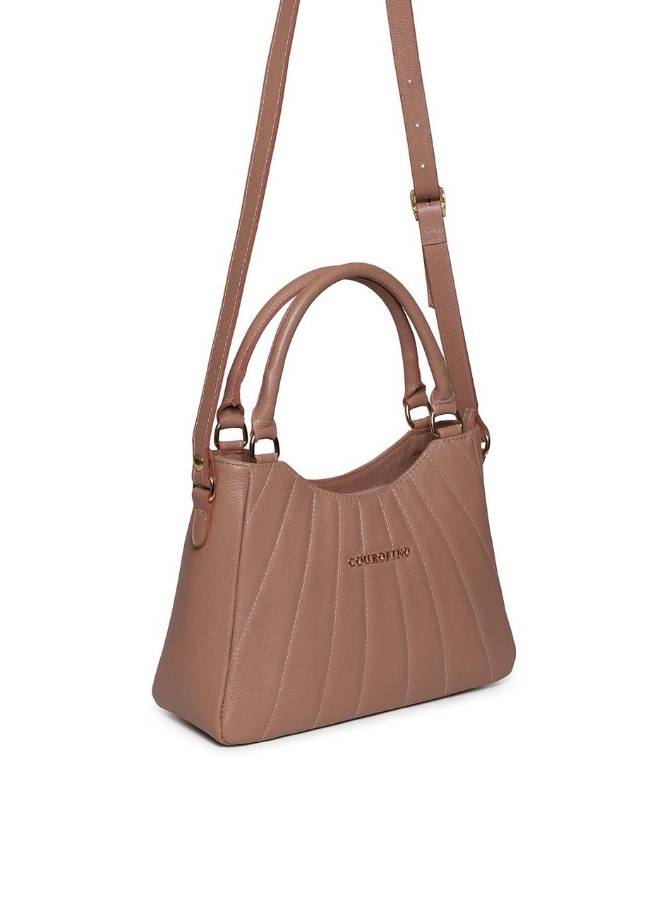 Bolsa Tote Tiracolo Média Couro Nude BSI-5955 - NU