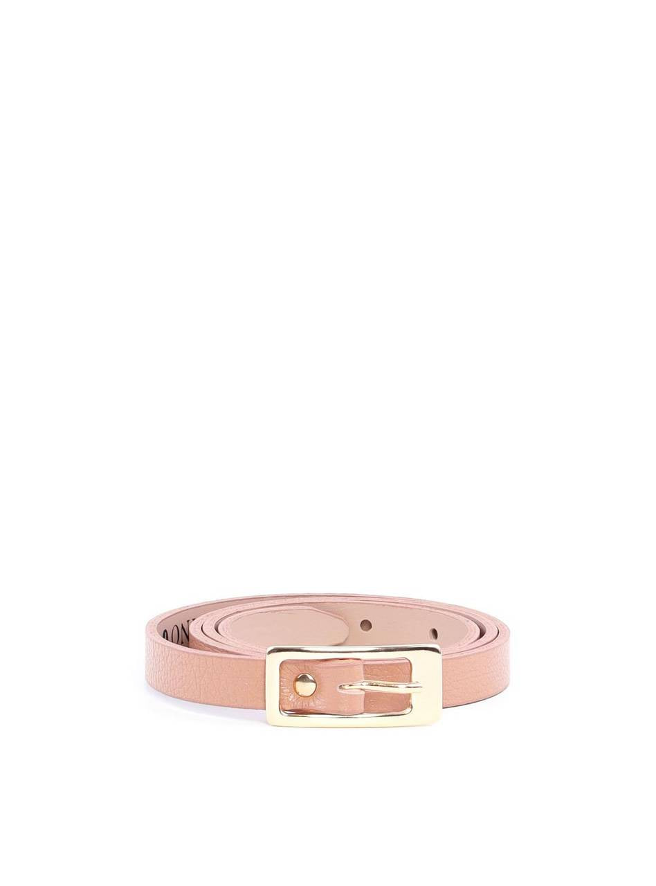 Cinto Social Feminino de Couro com Fivela Retangular - Nude CTI-990 - NU