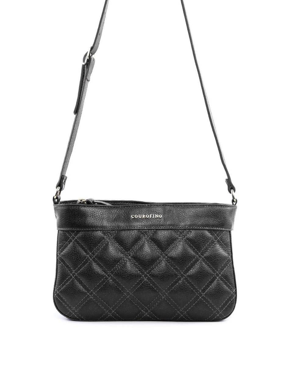 Bolsa Tote com Detalhe de Matelassê Frontal - Preta BSI-6182 - PR