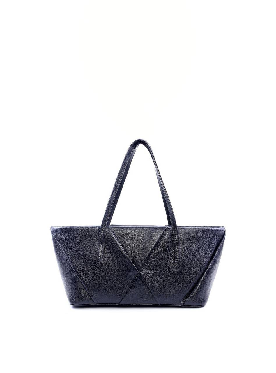 Bolsa Baguette de Mão Alongada com Recortes - Preta BSI-6122 - PR