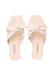 Sandália Rasteira com Laço - Nude SDI-12176 - NU