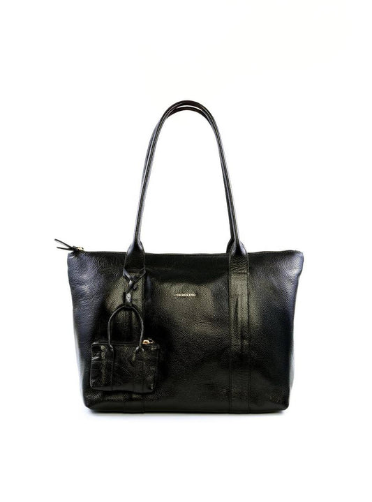 Bolsa Tote com Big Charm e Mini Bolsa - Preta BSI-6049 - PR