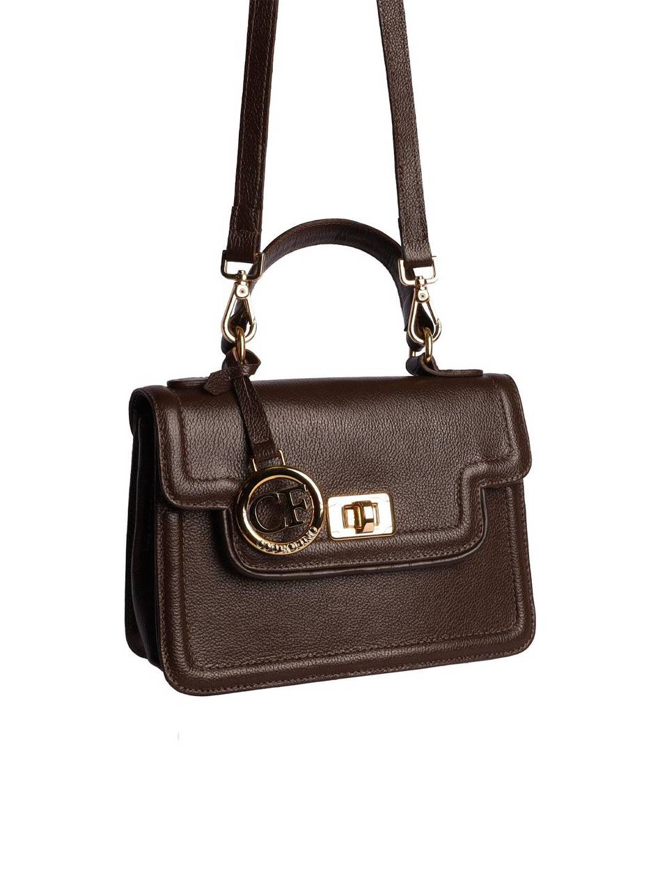 Bolsa Satchel Couro Pequena Transversal Cacau BSI-5754 - CA