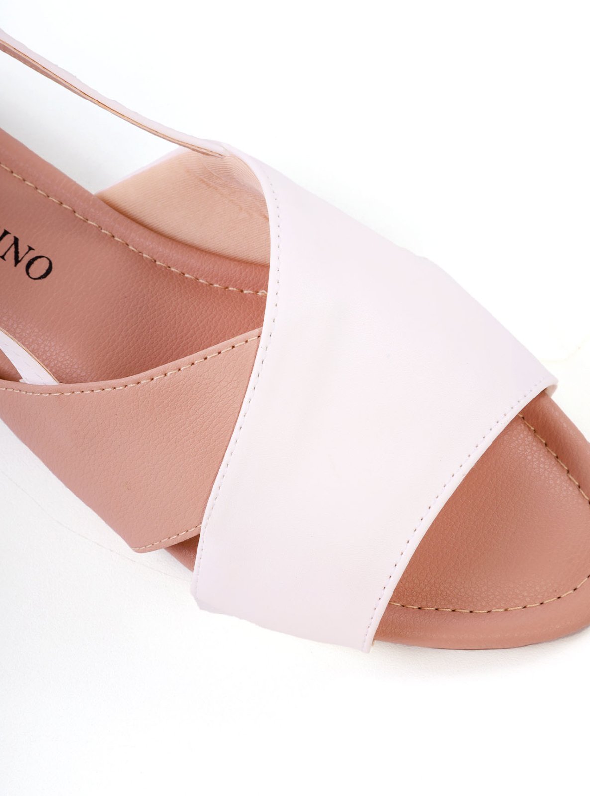 Sandália Rasteira Tiras Cruzadas Bicolor SDI-12269 - NU