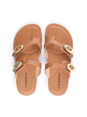Rasteira Flatform Tiras e Fivelas - Castor SD - 12127 - CS
