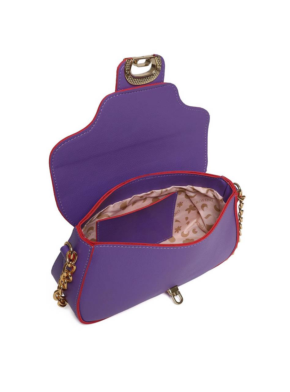 Bolsa Saddle com Alça Transversal em Corrente - Roxo BSI-5584 - RO