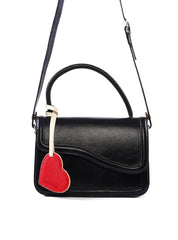 Bolsa Satchel Média com Charm de Coração - Preta BSI-6388 - PR