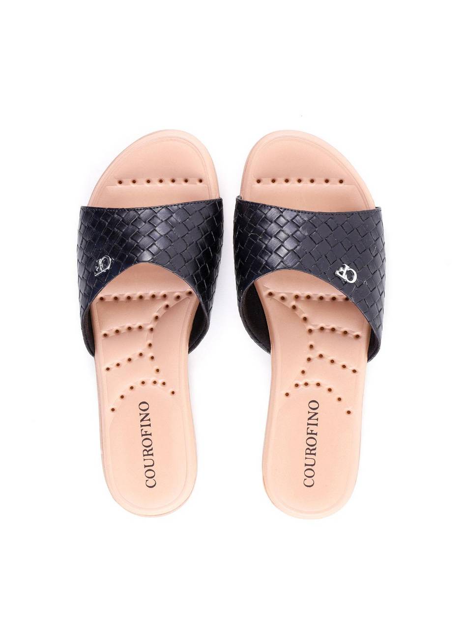 Rasteira Slide Confort em Tresse - Preta SDI-11970 - PR