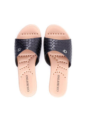 Rasteira Slide Confort em Tresse - Preta SDI-11970 - PR