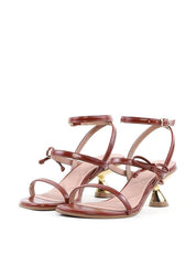 Sandália Salto Orgânico Tiras Finas Laço - Castor SDI-12065 - CS
