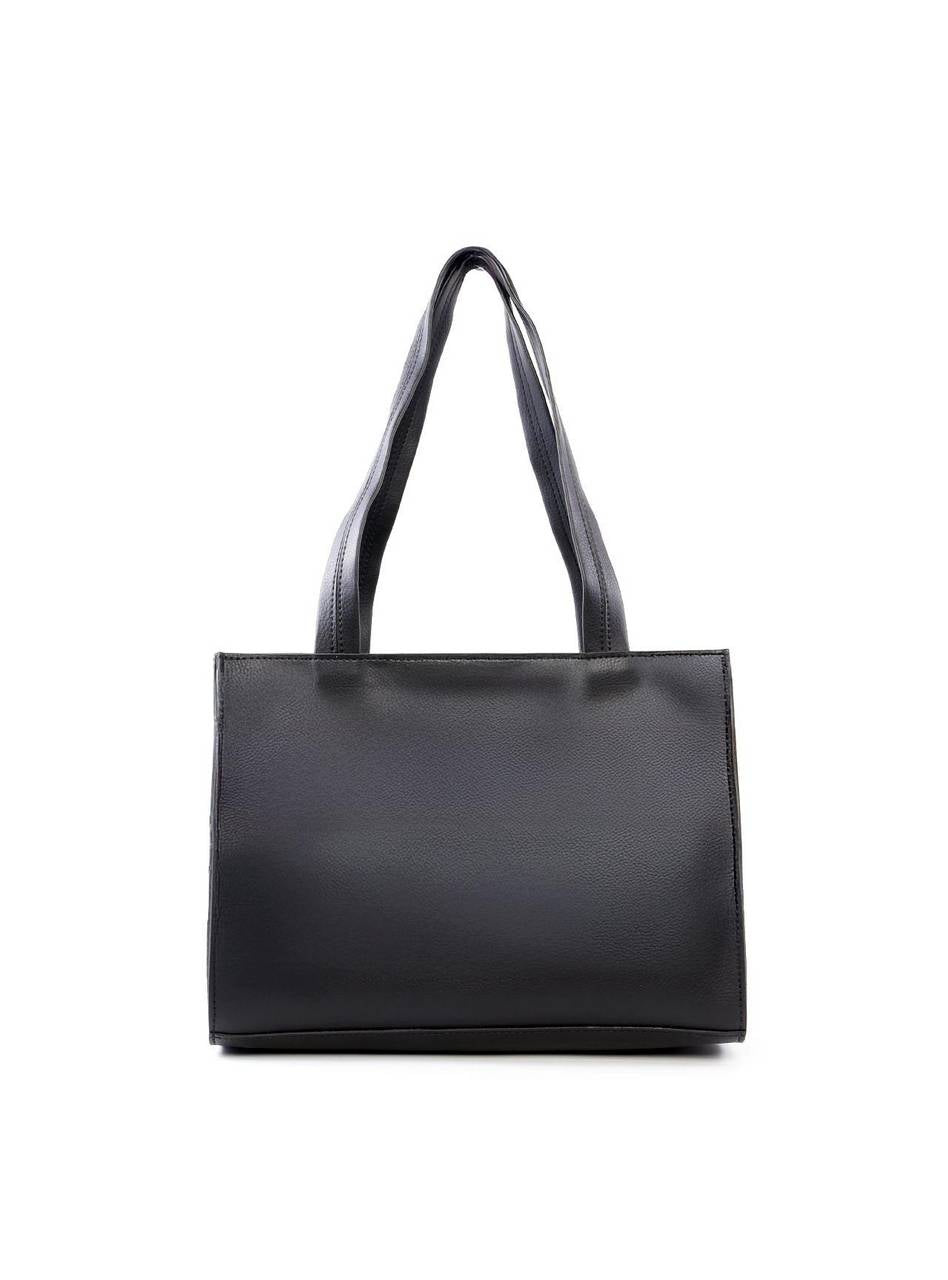Bolsa Tote Estruturada com Retalhos - Preta BSI-6464 - PR