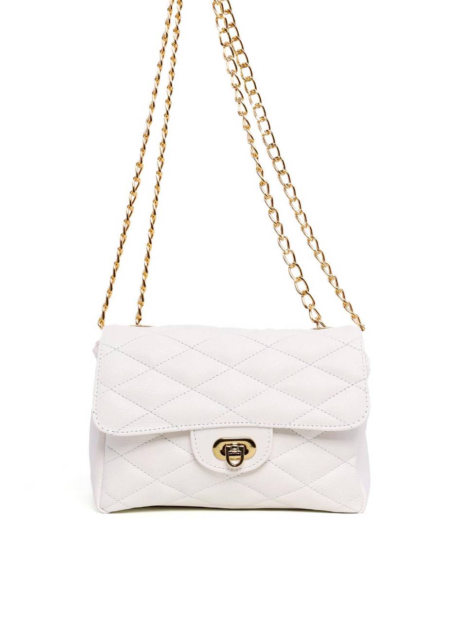 Bolsa Satchel em Metalassê com Corrente - Branca BSI-6253 - BR