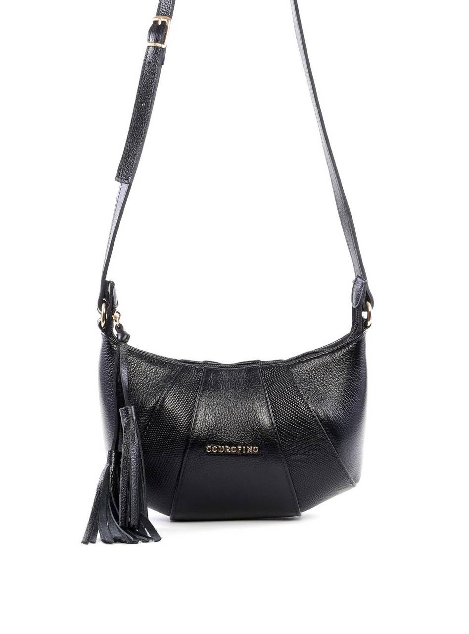 Bolsa Transversal Arredondada Retalhos - Preta BSI-6403 - PR