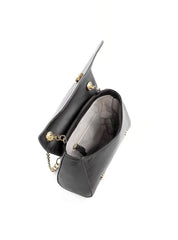 Bolsa Satchel com Tampa e Porta Batom - Preta BSI-6188 - PR