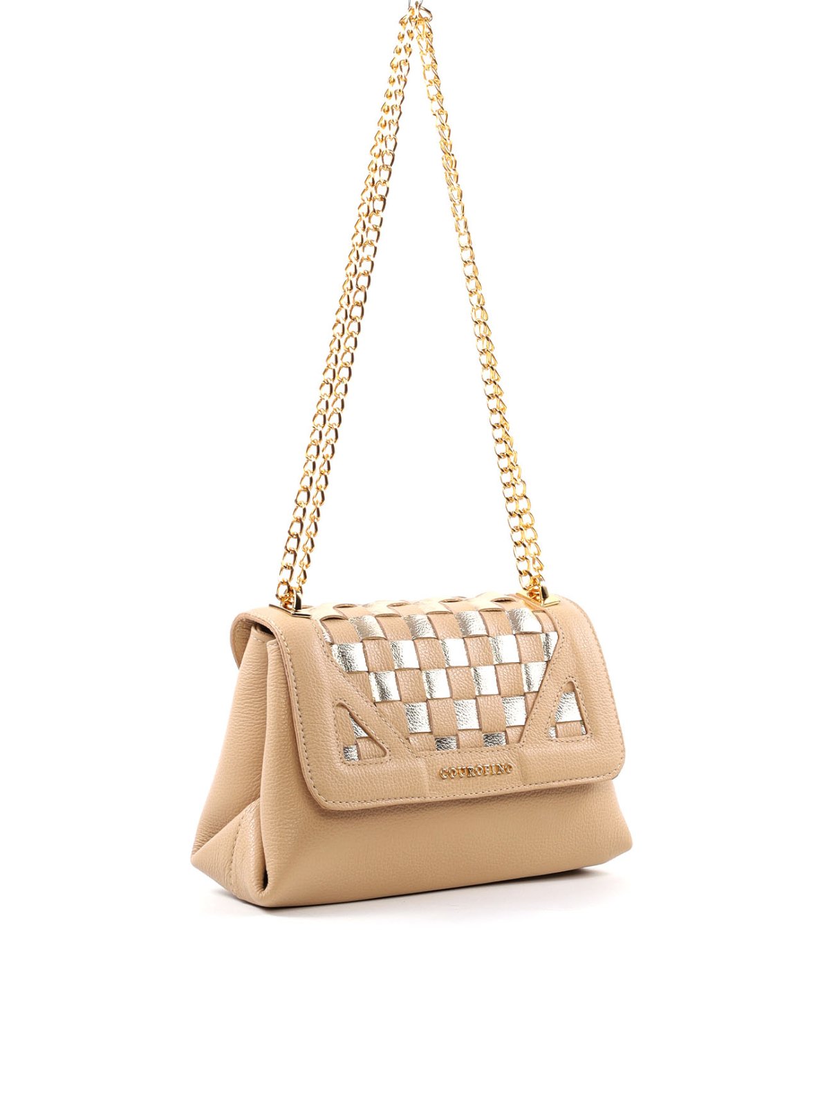 Bolsa Satchel Pequena com Recortes e Corrente BSI-6541 - NU