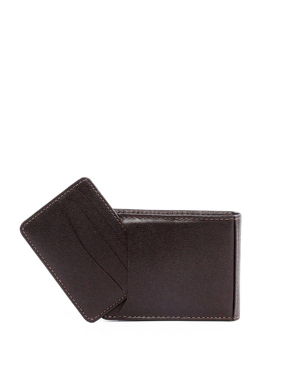 Carteira Masculina em Couro Clássica com Porta-Cartão Removível - Cacau CAI-1006 - CA