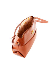 Bolsa Transversal Média com Detalhe Croco - Castor BSI-6488 - CS