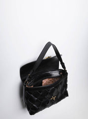 Bolsa Satchel Média Couro Transversal Preta BSI-5849 - PR