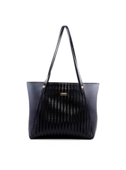 Bolsa Shopper com Detalhe de Tressê - Preta BSI-6407 - PR