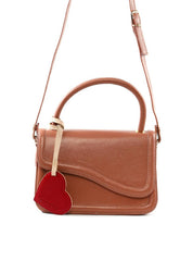 Bolsa Satchel Média com Charm de Coração - Nude BSI-6388 - NU