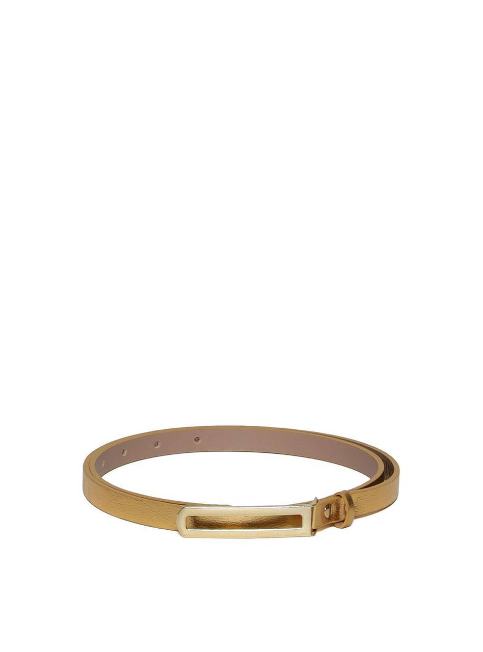 Cinto Feminino em Couro com Fivela Retangular - Ouro CTI-969 - AU